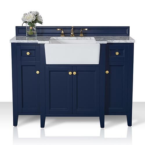 Adeline Farmhouse Vanity with Carrara Marble Top & Apron Sink