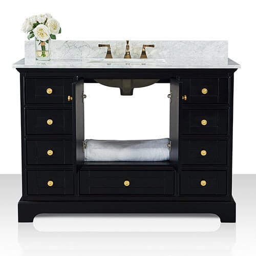 Audrey French Classic Handcrafted Vanity with Marble or Quartz Top