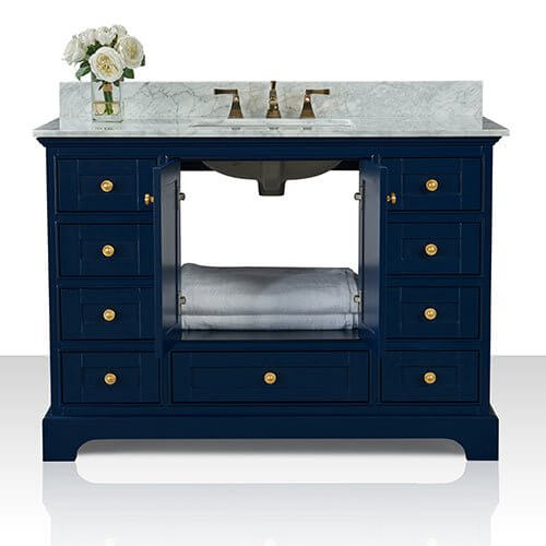 Audrey French Classic Handcrafted Vanity with Marble or Quartz Top