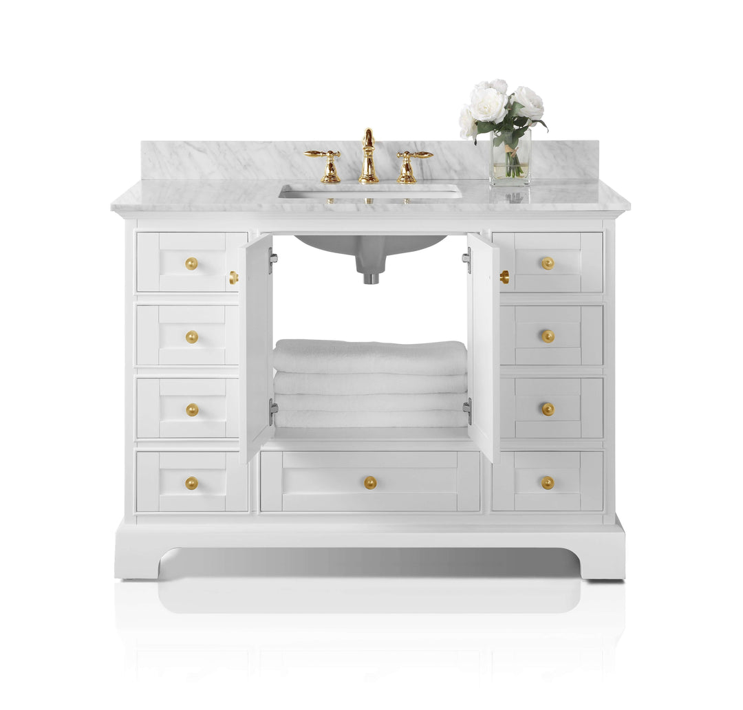 Audrey French Classic Handcrafted Vanity with Marble or Quartz Top
