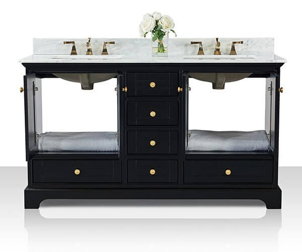 Audrey French Classic Handcrafted Vanity with Marble or Quartz Top