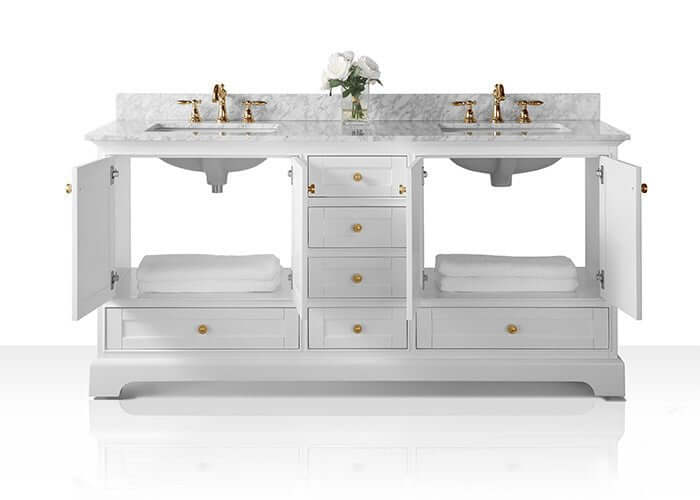 Audrey French Classic Handcrafted Vanity with Marble or Quartz Top