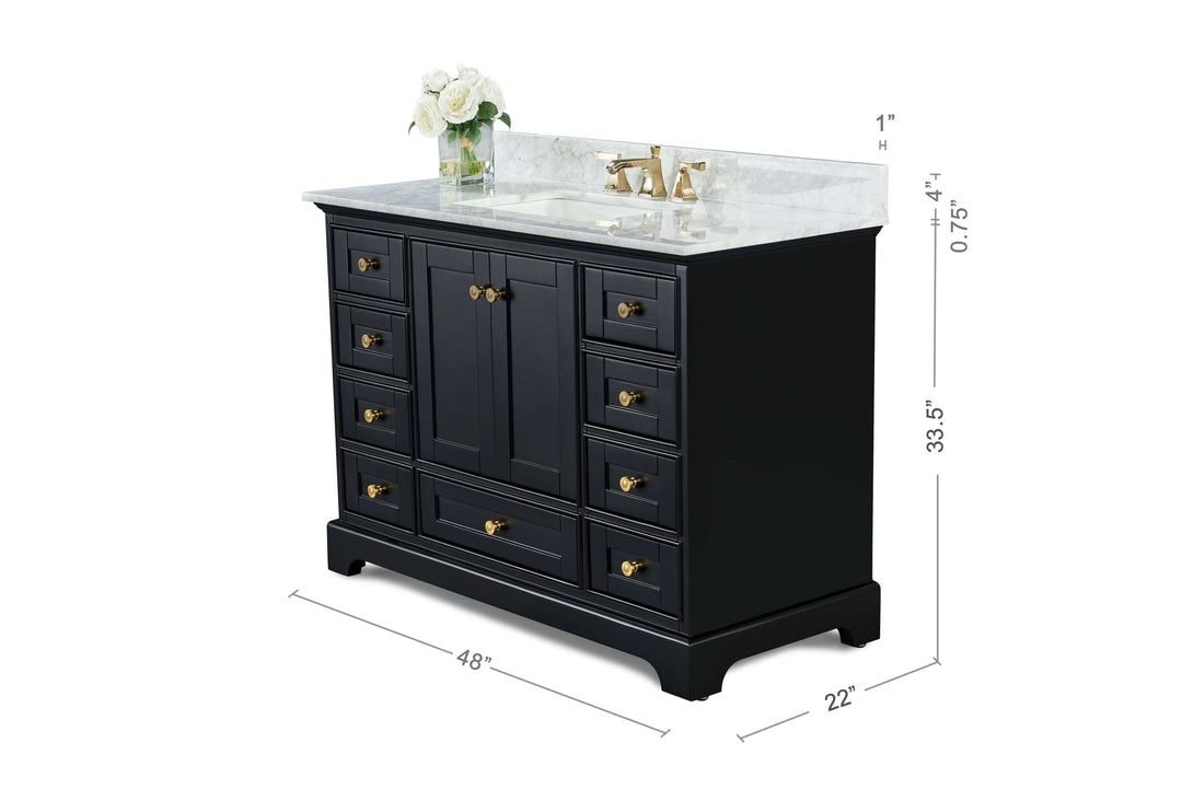 Audrey French Classic Handcrafted Vanity with Marble or Quartz Top