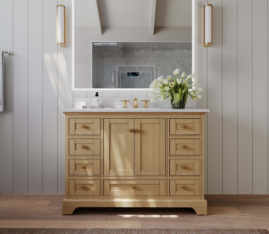 Audrey French Classic Handcrafted Vanity with Marble or Quartz Top