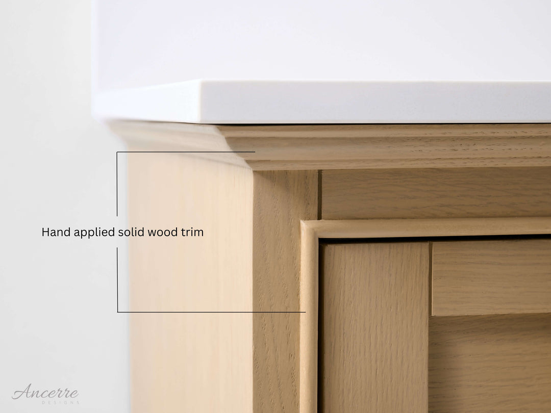 Audrey French Classic Handcrafted Vanity with Marble or Quartz Top