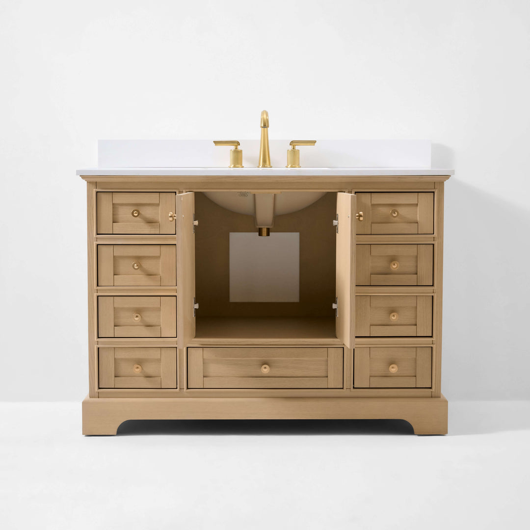Audrey French Classic Handcrafted Vanity with Marble or Quartz Top
