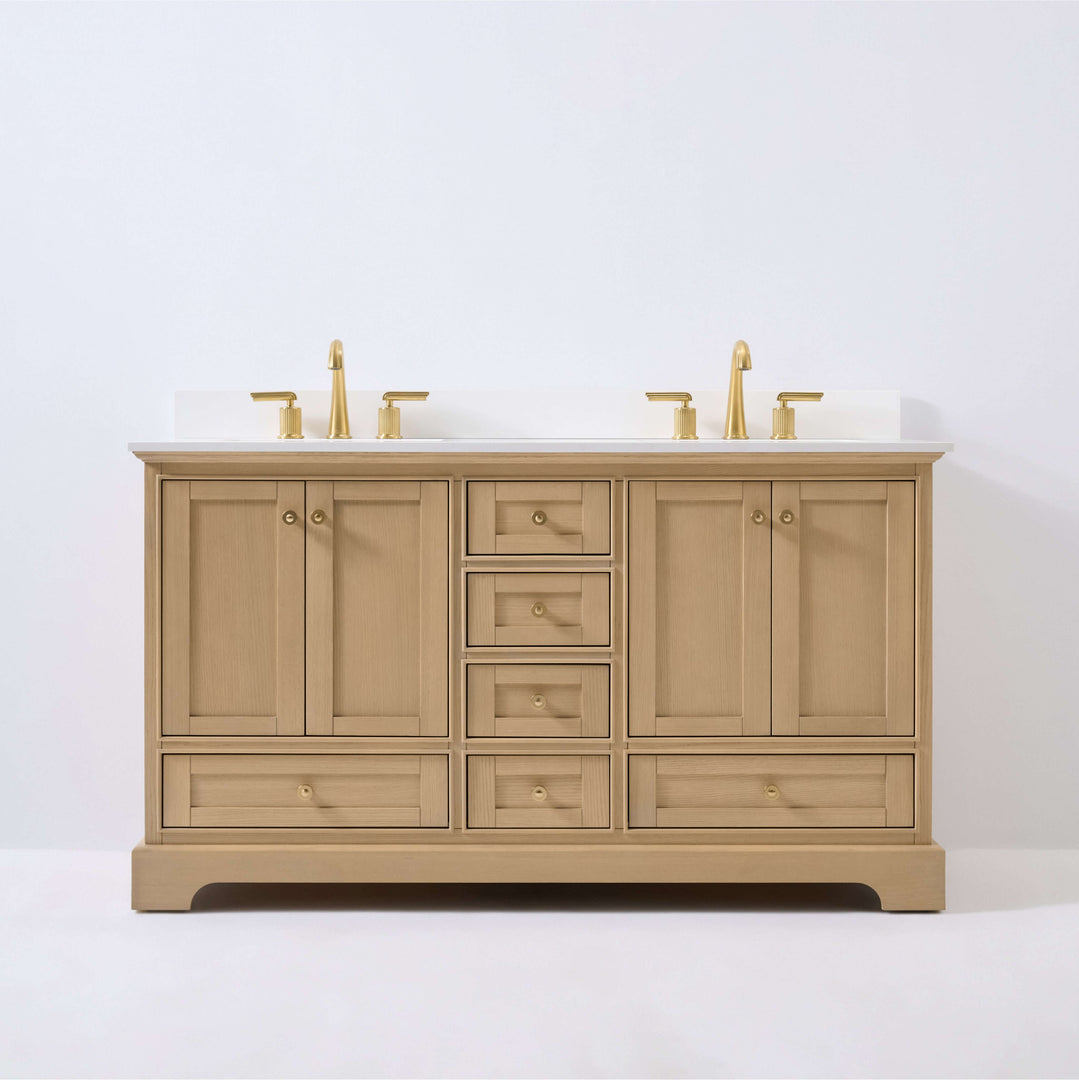 Audrey French Classic Handcrafted Vanity with Marble or Quartz Top