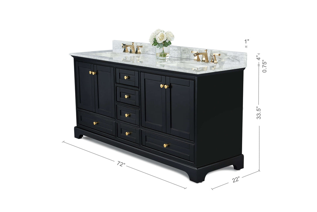 Audrey French Classic Handcrafted Vanity with Marble or Quartz Top
