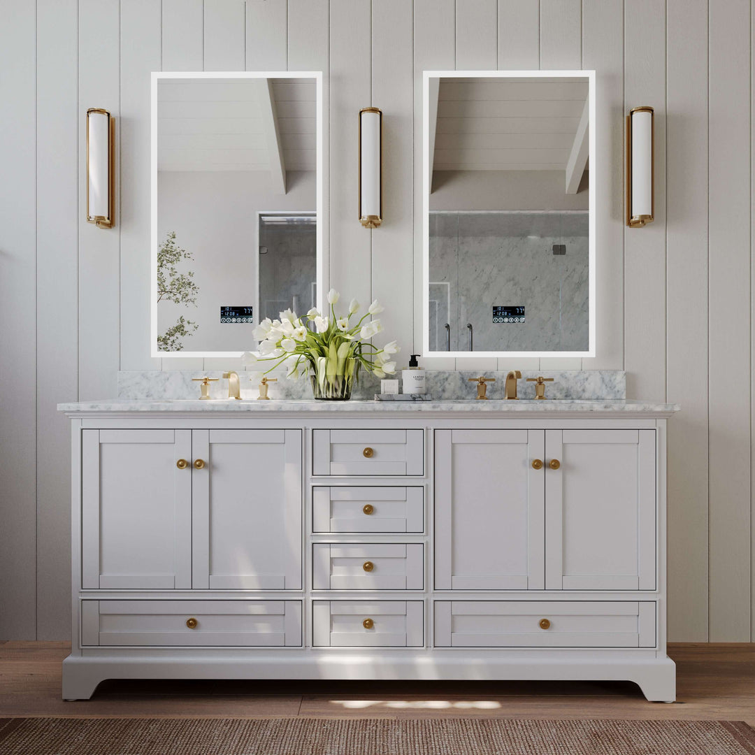 Audrey French Classic Handcrafted Vanity with Marble or Quartz Top