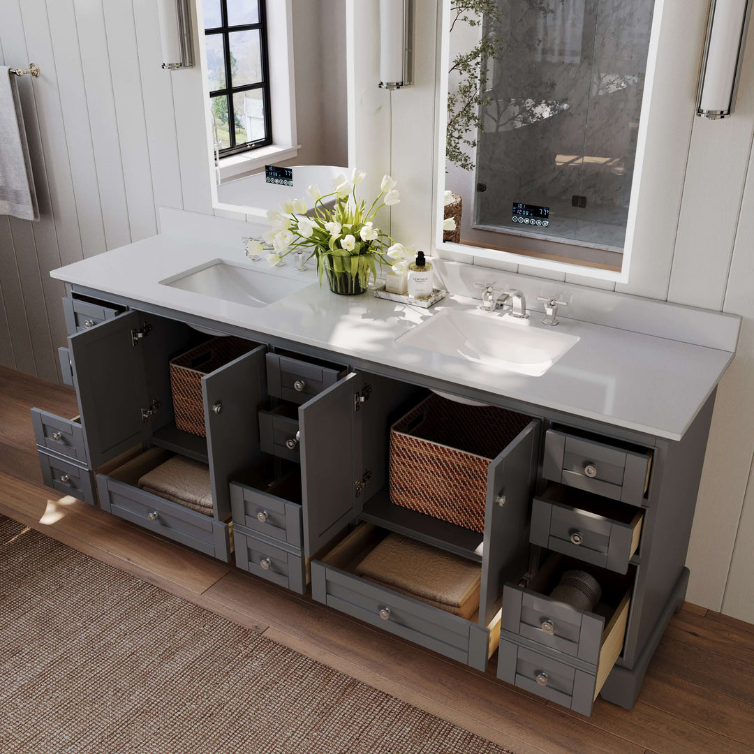 Audrey French Classic Handcrafted Vanity with Marble or Quartz Top