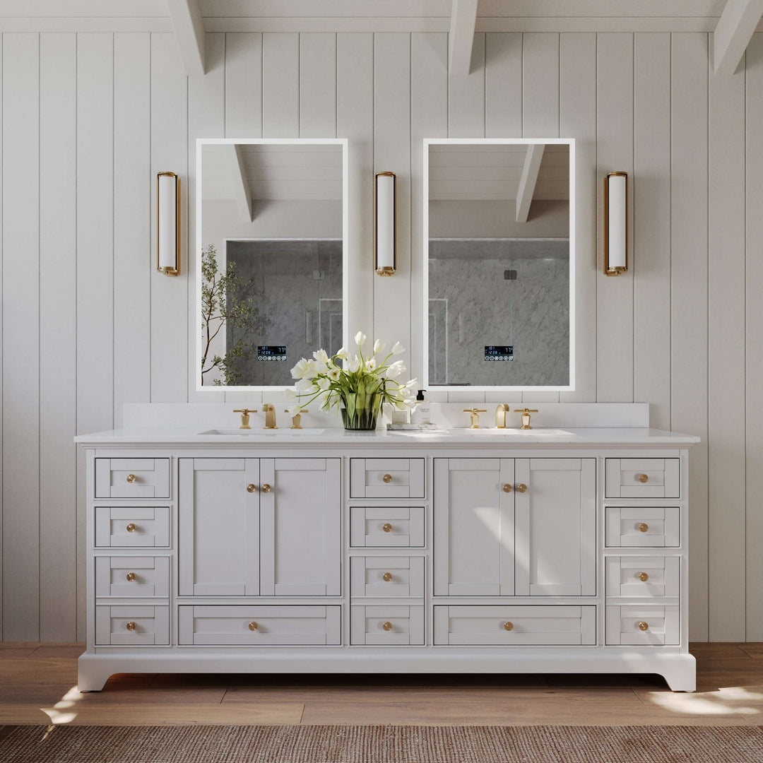 Audrey French Classic Handcrafted Vanity with Marble or Quartz Top