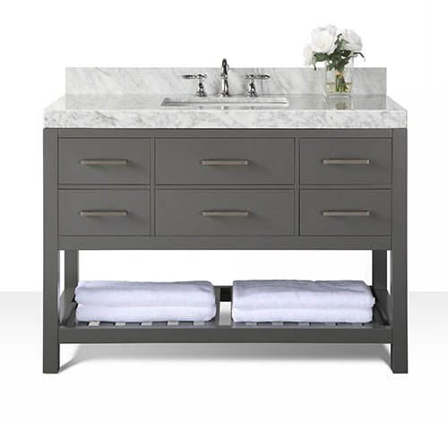 Elizabeth Transitional Handcrafted Vanity with Marble or Quartz Top