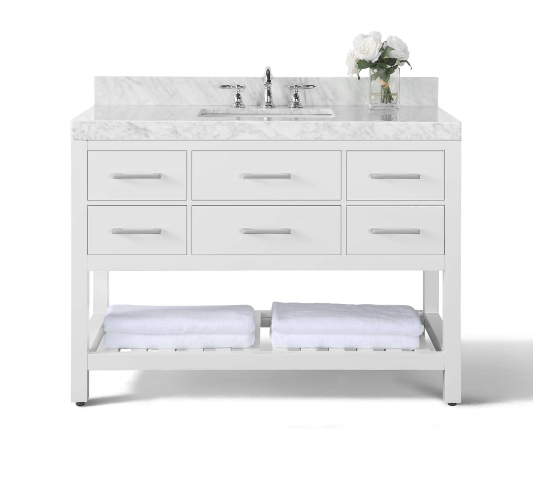 Elizabeth Transitional Handcrafted Vanity with Marble or Quartz Top