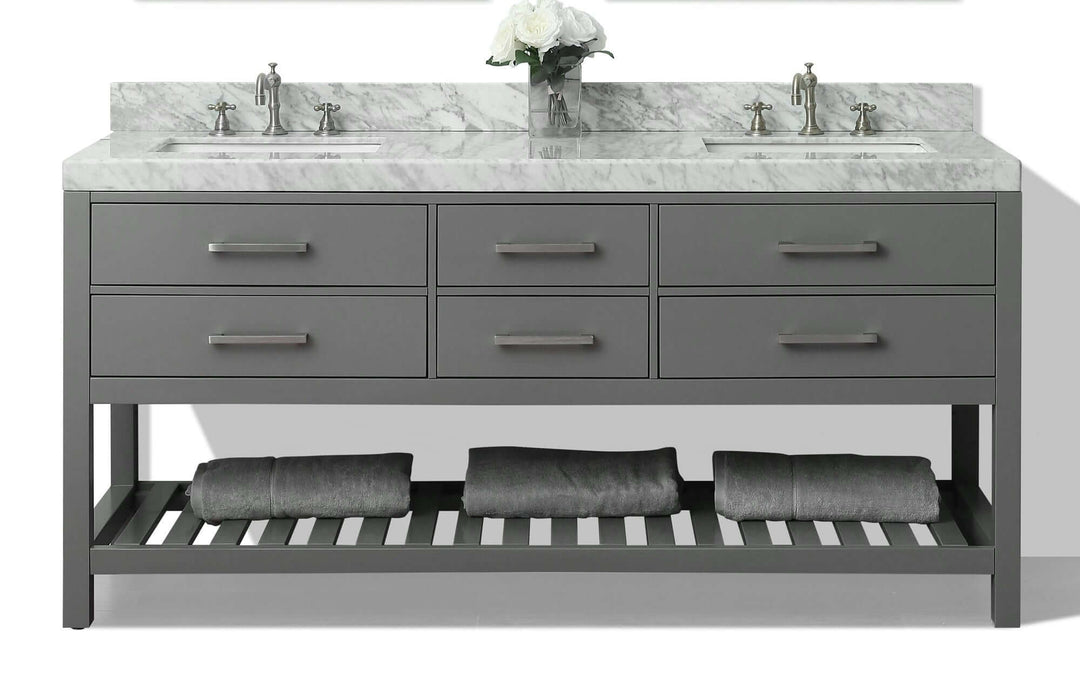 Elizabeth Transitional Handcrafted Vanity with Marble or Quartz Top