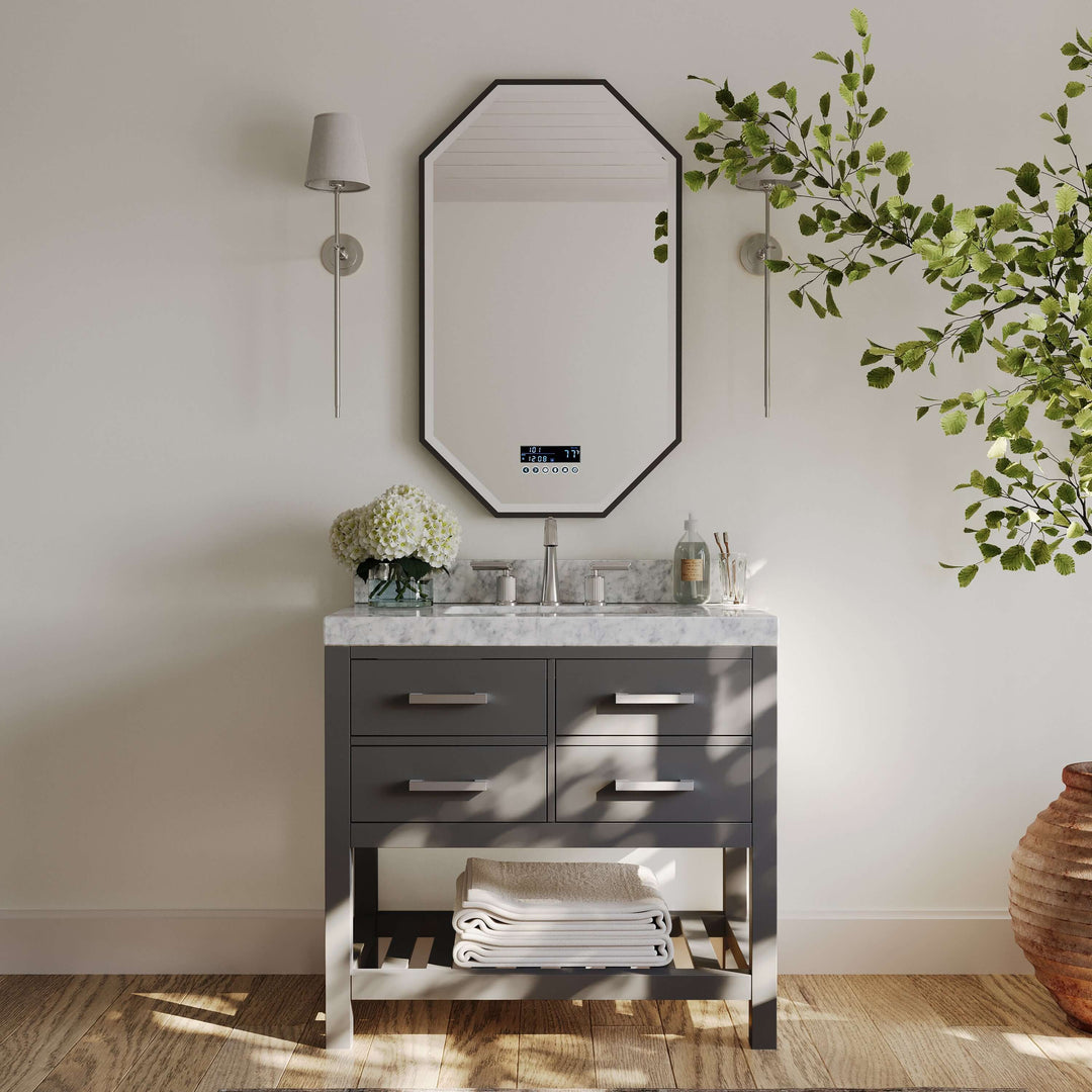 Elizabeth Transitional Handcrafted Vanity with Marble or Quartz Top