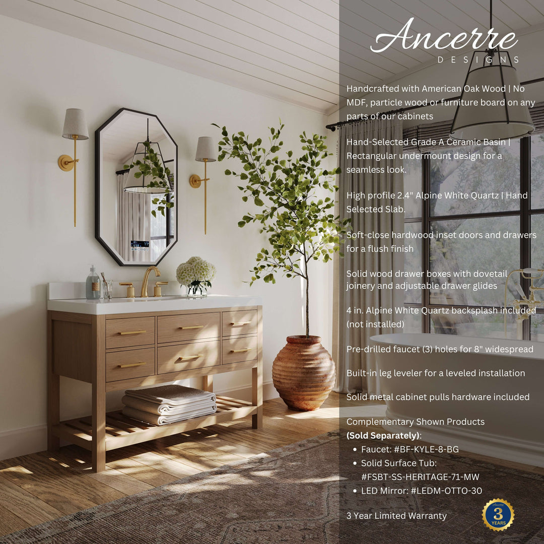 Elizabeth Transitional Handcrafted Vanity with Marble or Quartz Top