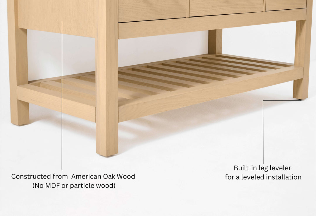 Elizabeth Transitional Handcrafted Vanity with Marble or Quartz Top