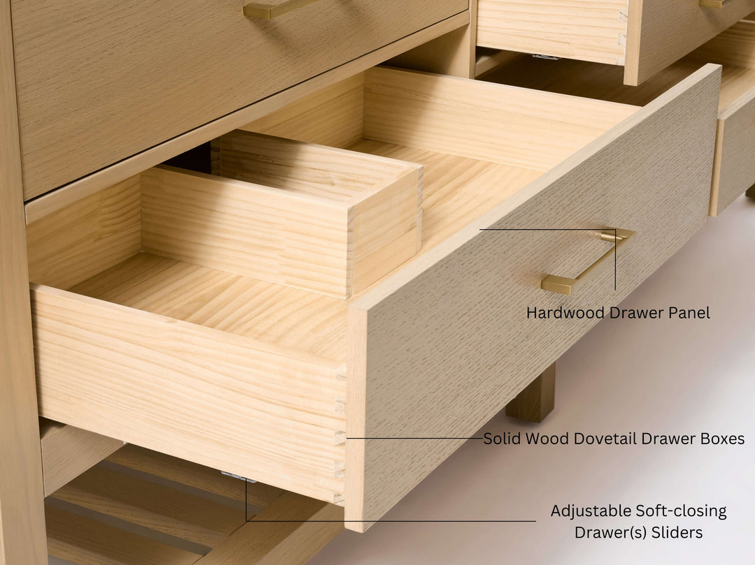 Elizabeth Transitional Handcrafted Vanity with Marble or Quartz Top