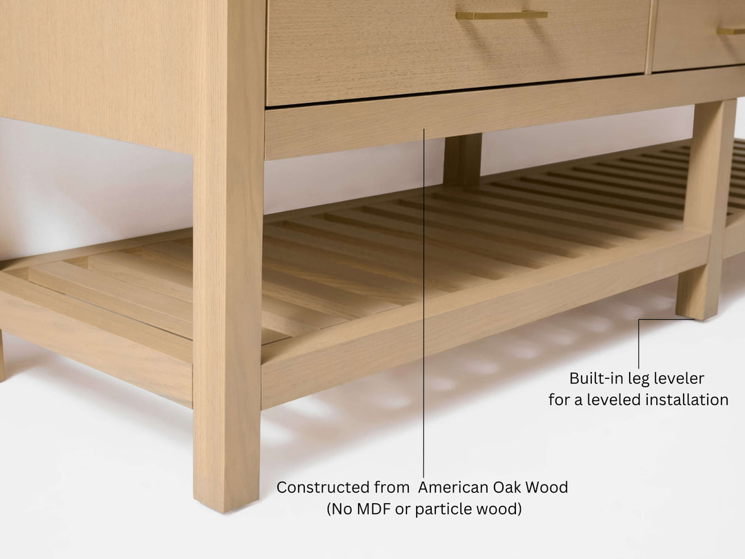 Elizabeth Transitional Handcrafted Vanity with Marble or Quartz Top