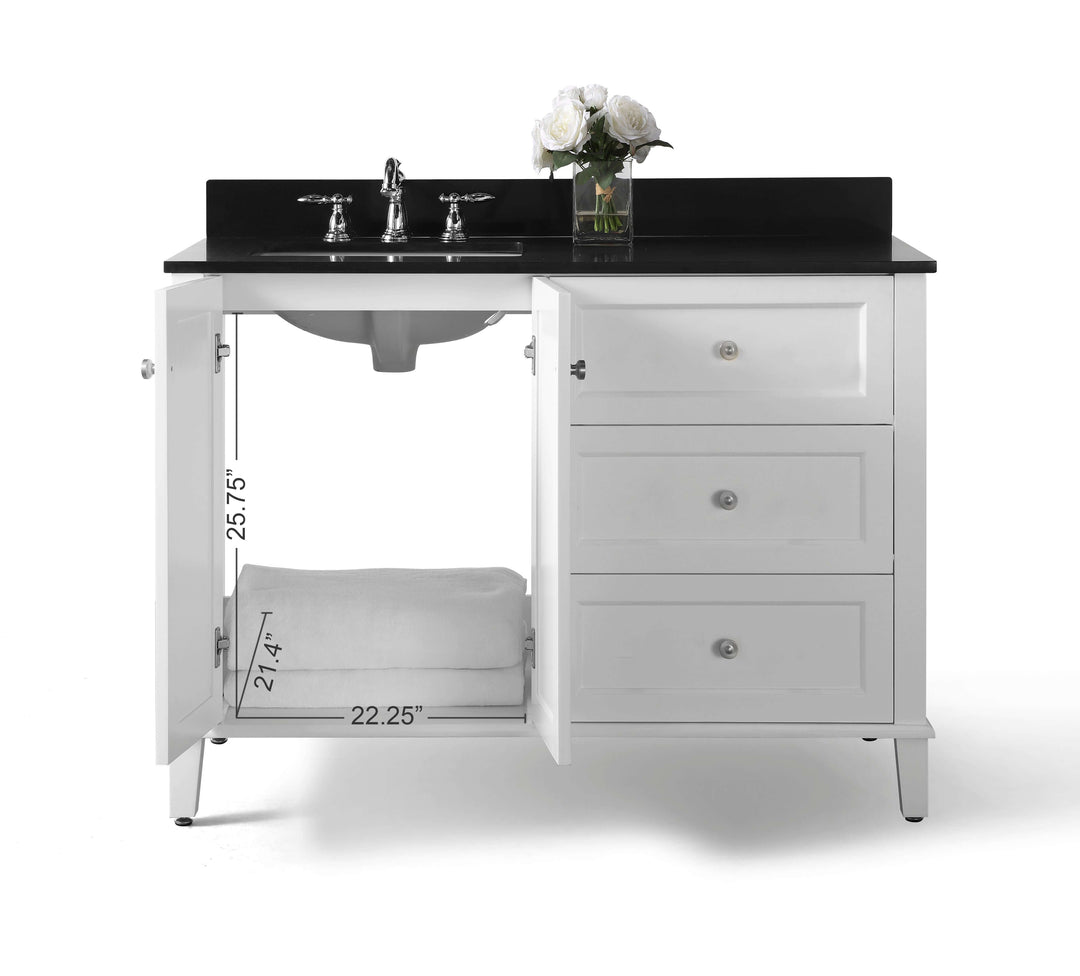 Hannah 42" & 48" Bathroom Vanity Set - Solid Wood with Quartz Top