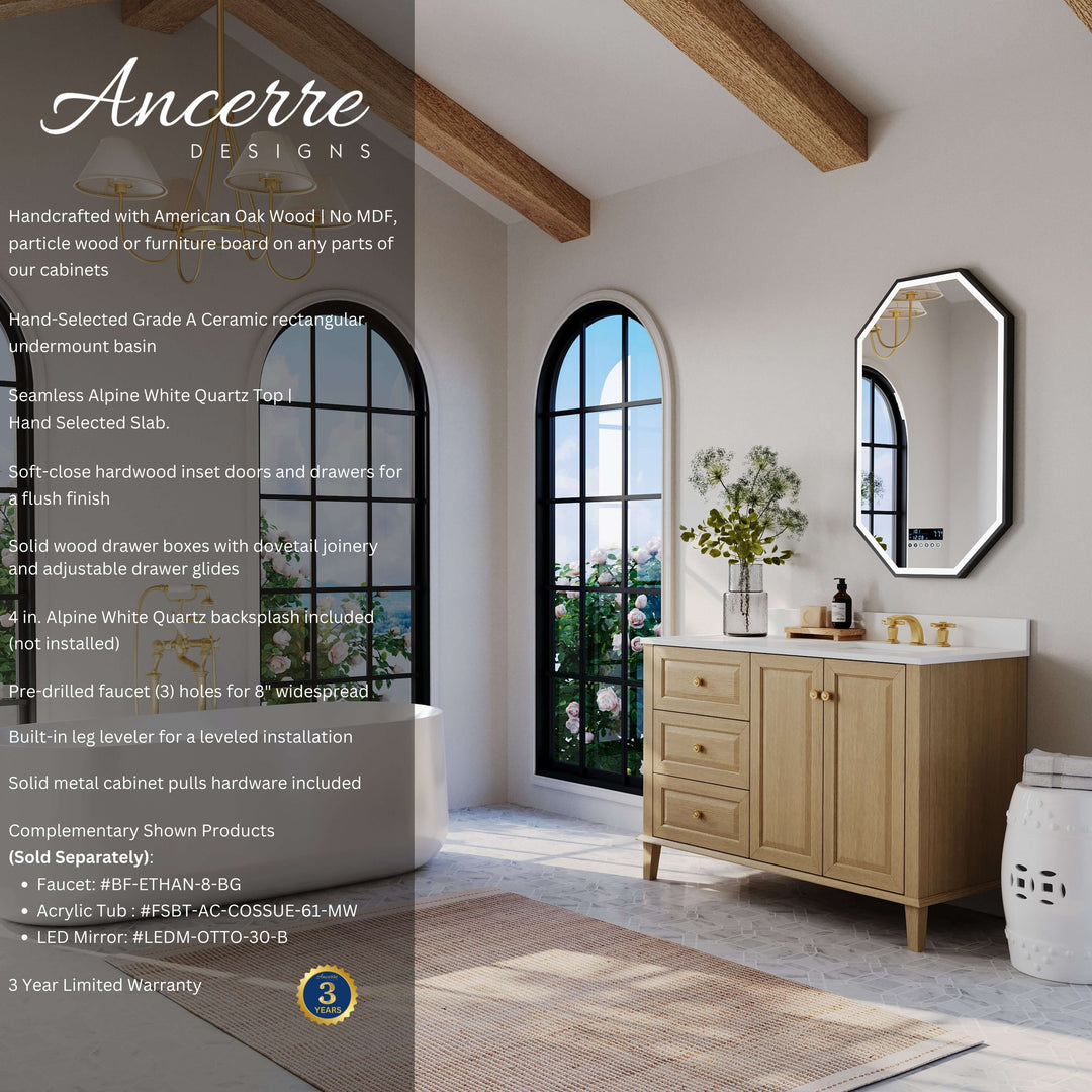 Hannah 42" & 48" Bathroom Vanity Set - Solid Wood with Quartz Top