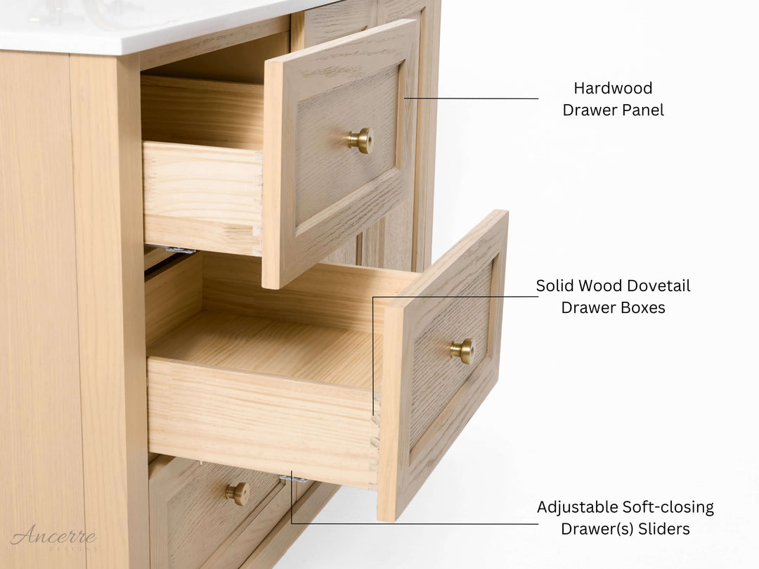 Hannah 42" & 48" Bathroom Vanity Set - Solid Wood with Quartz Top