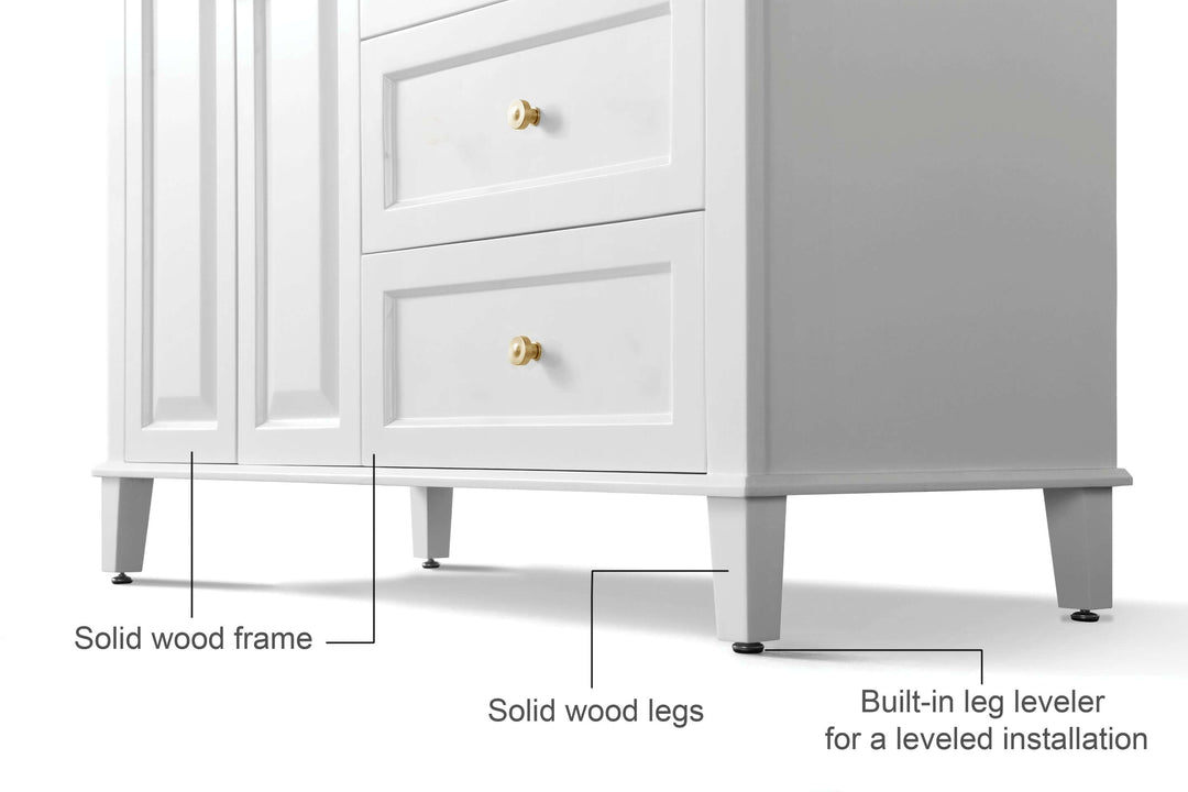 Hannah 42" & 48" Bathroom Vanity Set - Solid Wood with Quartz Top