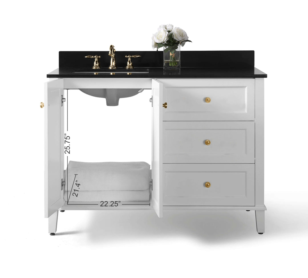 Hannah 42" & 48" Bathroom Vanity Set - Solid Wood with Quartz Top