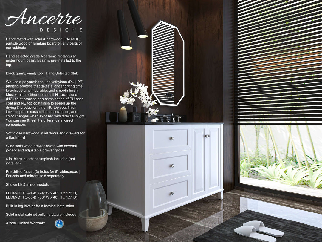 Hannah 42" & 48" Bathroom Vanity Set - Solid Wood with Quartz Top