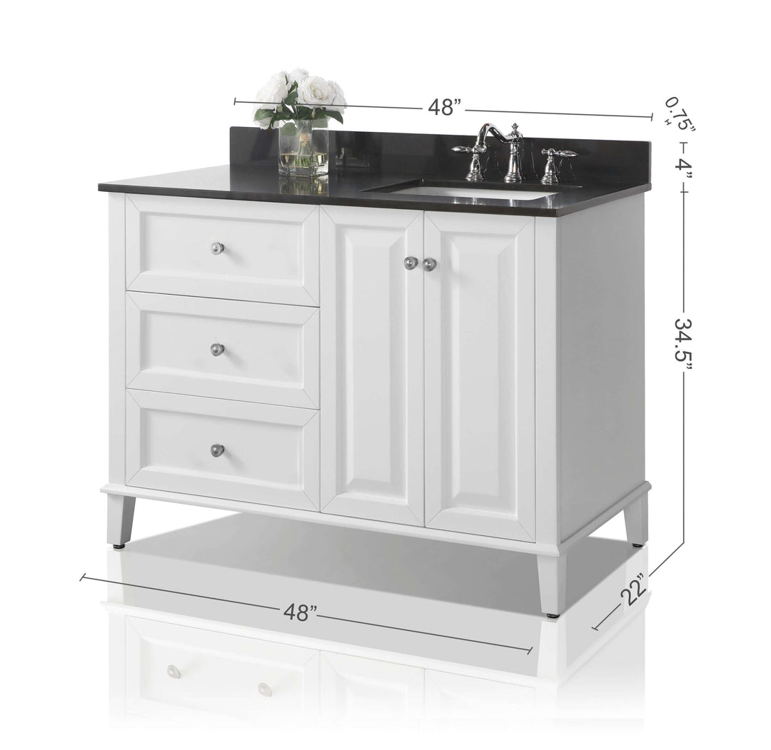 Hannah 42" & 48" Bathroom Vanity Set - Solid Wood with Quartz Top