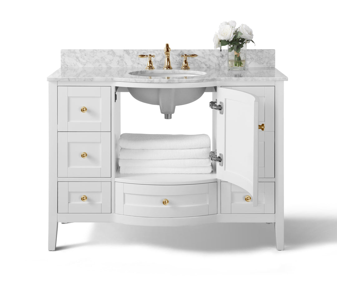 Lauren 42" & 48" Bathroom Vanity Set - Solid Wood & Marble Top