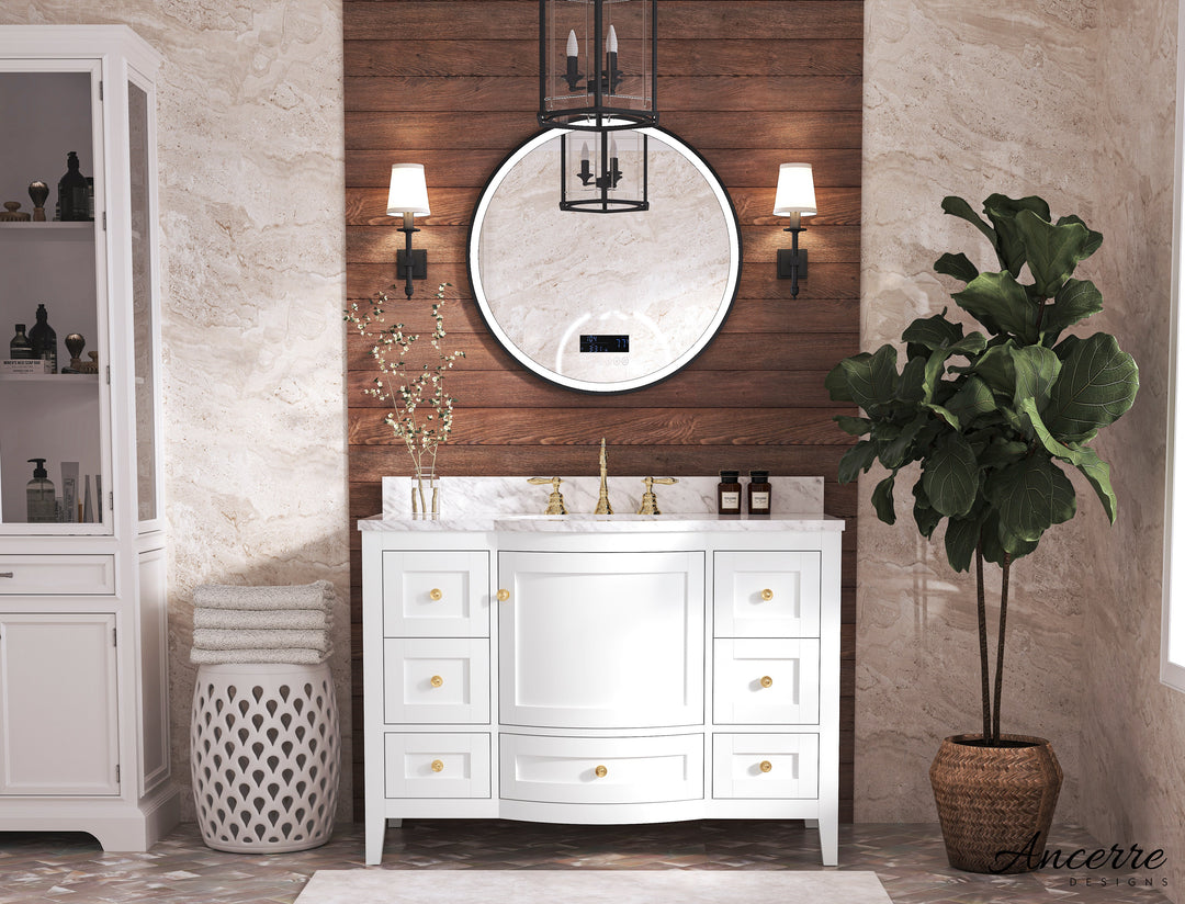 Lauren 42" & 48" Bathroom Vanity Set - Solid Wood & Marble Top