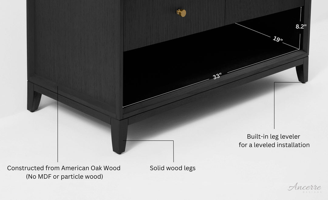 Momo Modern Oak Vanity with White Quartz Top & Gold Knobs