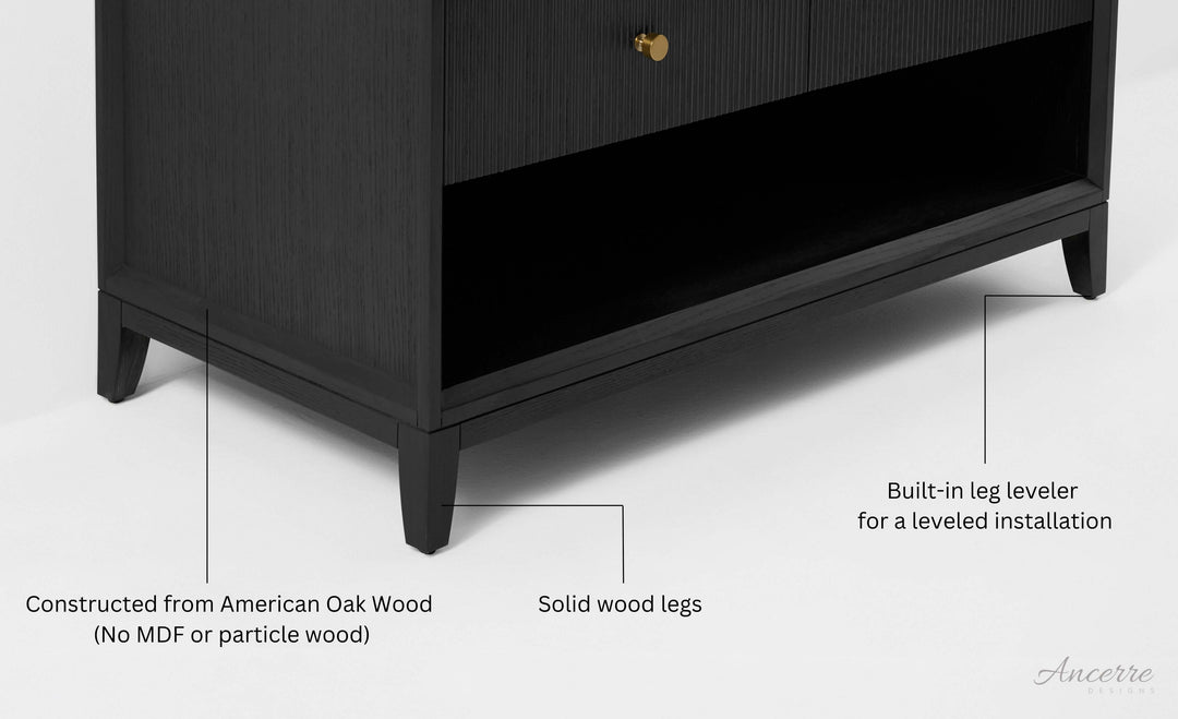 Momo Modern Oak Vanity with White Quartz Top & Gold Knobs