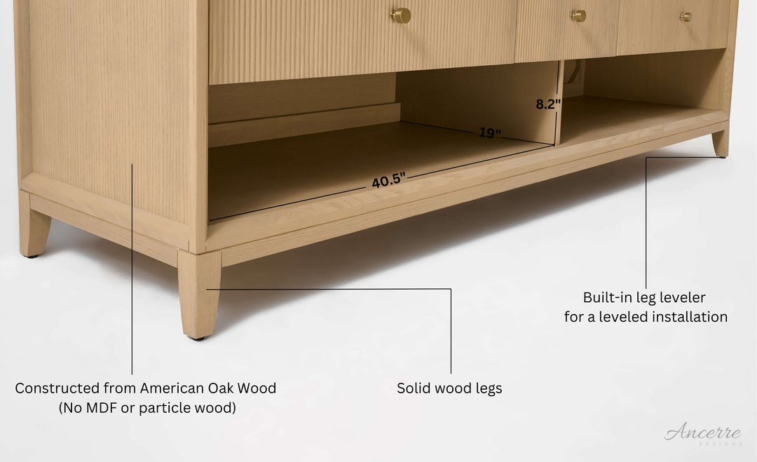 Momo Modern Oak Vanity with White Quartz Top & Gold Knobs