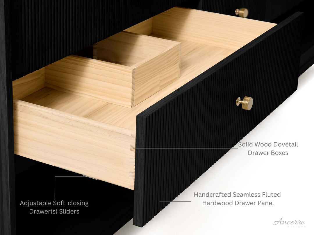 Momo Modern Oak Vanity with White Quartz Top & Gold Knobs