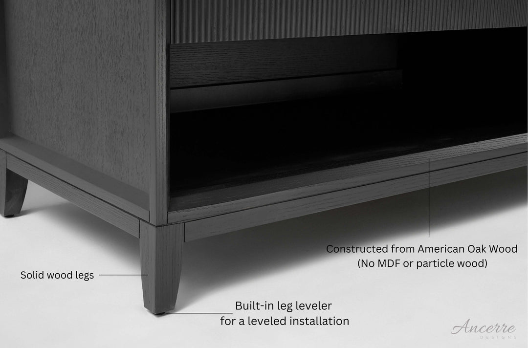 Momo Modern Oak Vanity with White Quartz Top & Gold Knobs