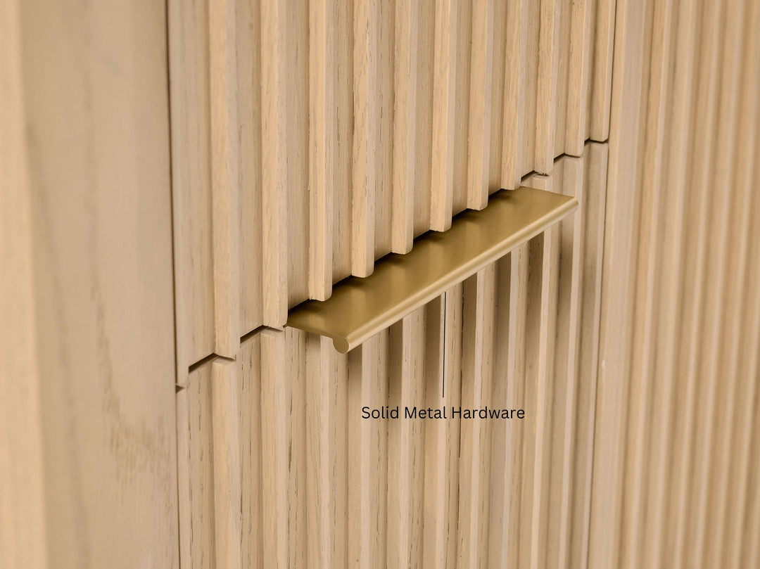 Turlington Oak Vanity with White Quartz Top & Gold Hardware