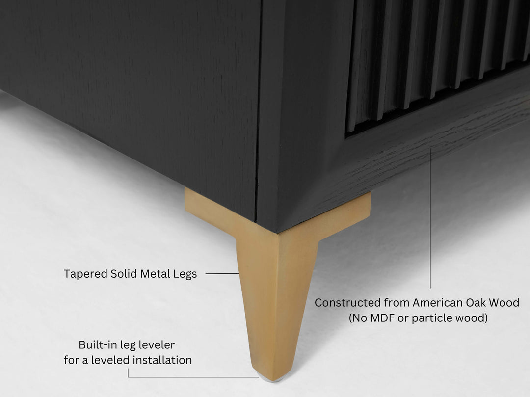 Turlington Oak Vanity with White Quartz Top & Gold Hardware