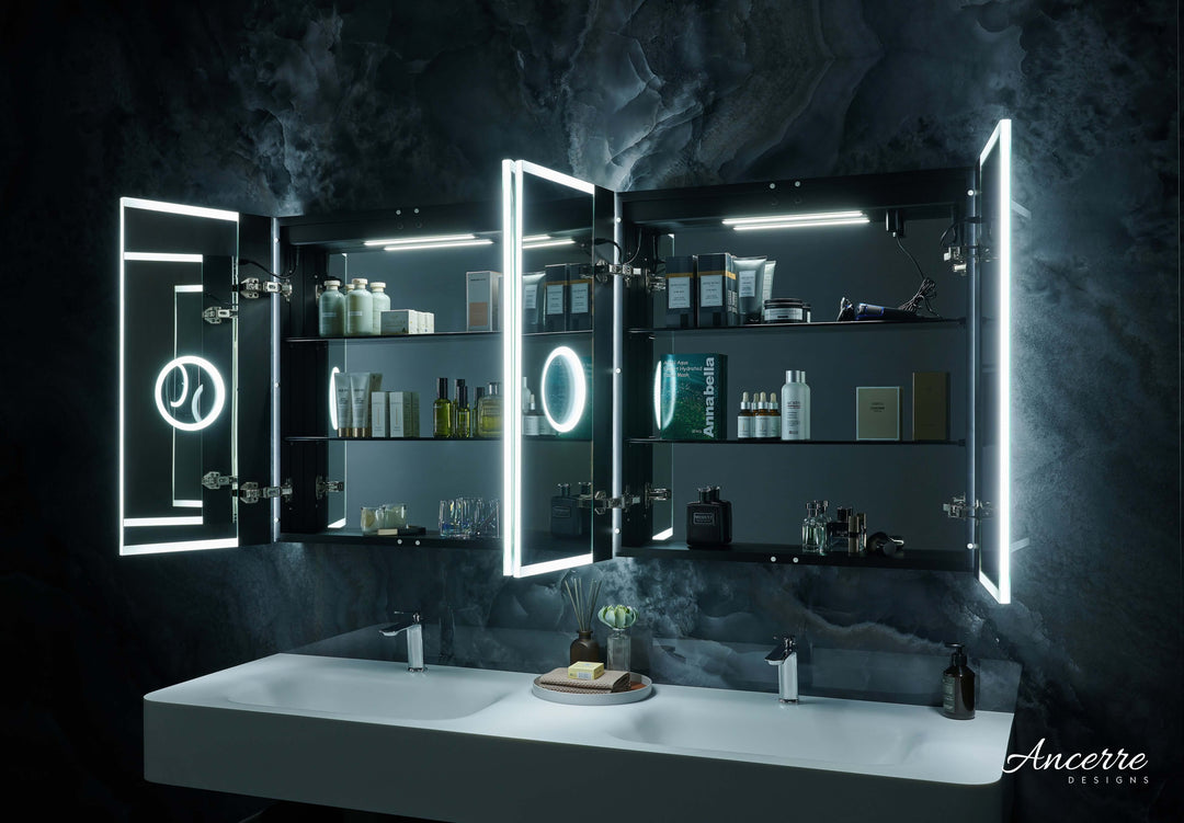 Pagani LED Mirror Cabinet with Defogger, Dimmer & USB - 24-48"