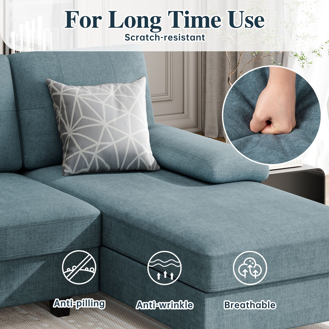 106" U-Shaped 4-Seat Modern Sectional Sofa with Double Chaises – Linen Upholstery
