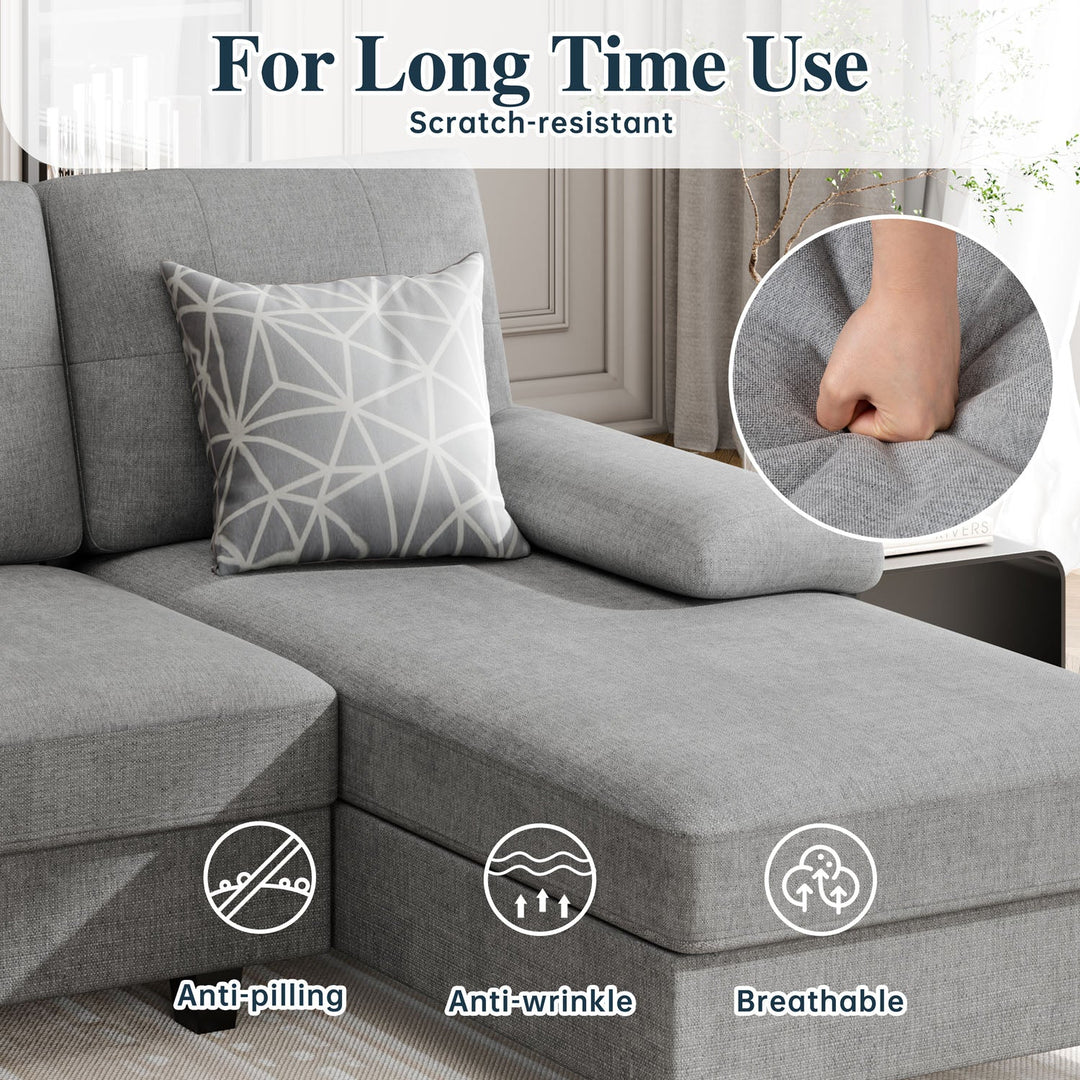 106" U-Shaped 4-Seat Modern Sectional Sofa with Double Chaises – Linen Upholstery