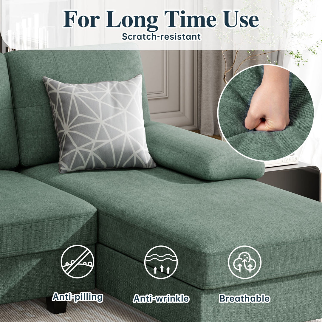 106" U-Shaped 4-Seat Modern Sectional Sofa with Double Chaises – Linen Upholstery