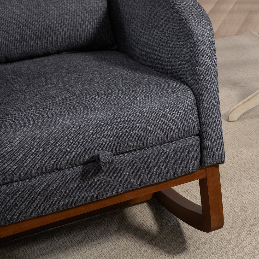 25.4" Modern Nursery Rocking Chair with Footrest, Charcoal