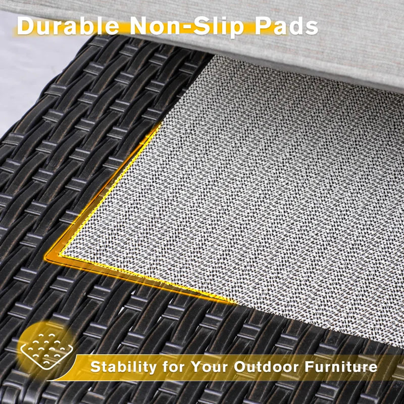 Peridot 72.83" Outdoor Patio Sofa – 3-Piece Wicker Conversation Seating with Washable Cushions