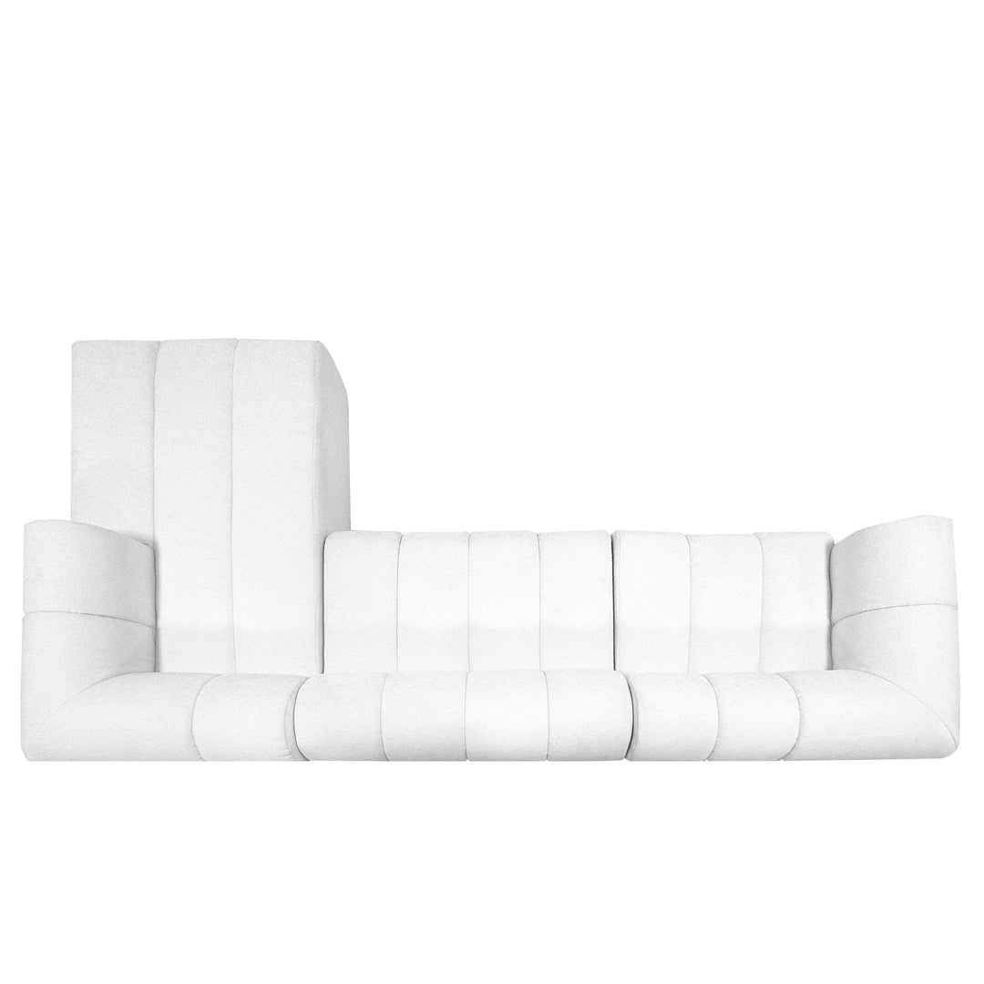 122" Beige L-Shaped Sectional Sofa with Chaise, Fully Assembled