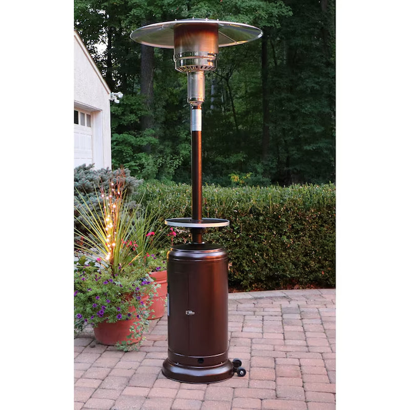 Solterra 48,000 BTU Hammered Bronze Propane Patio Heater – Steel Floorstanding Radiant Heat Tower