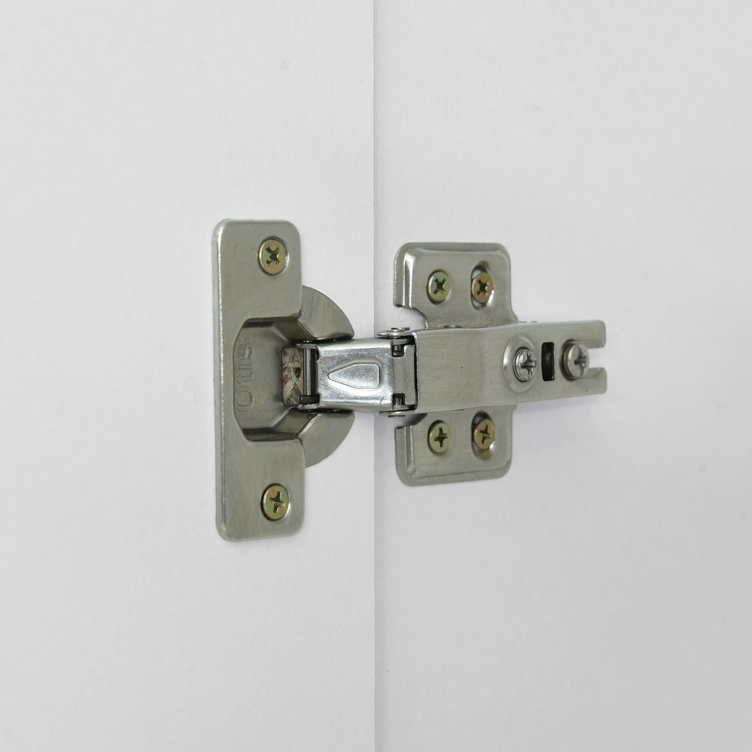 4-Door White Wardrobe with Mirror, Shelves, Drawer, Shoe Storage