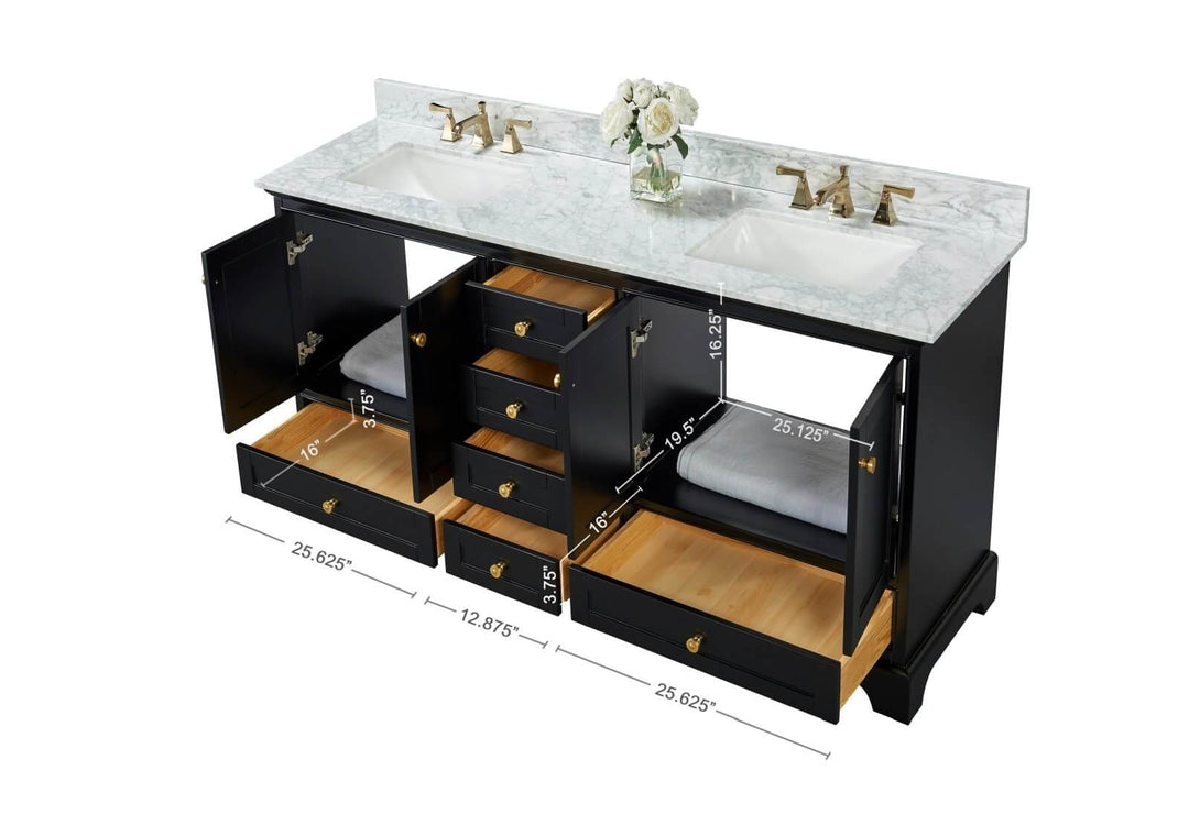 Audrey French Classic Handcrafted Vanity with Marble or Quartz Top