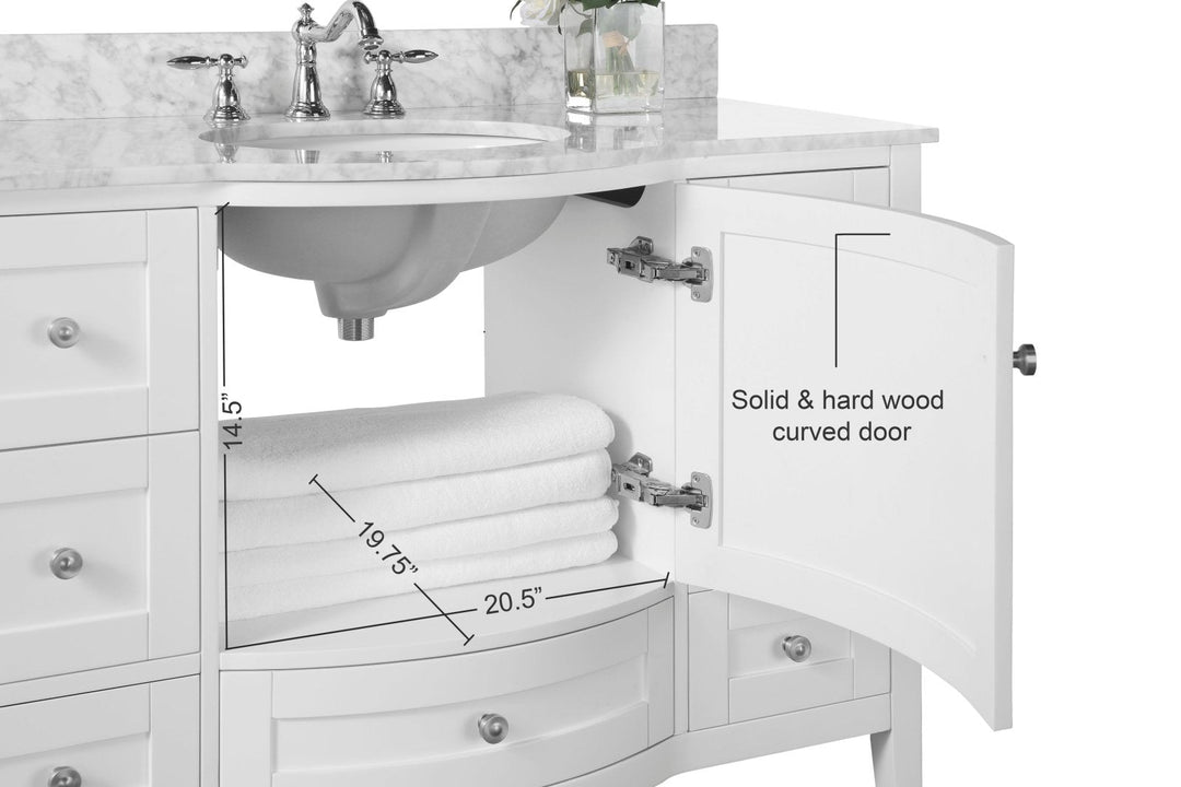 Lauren 42" & 48" Bathroom Vanity Set - Solid Wood & Marble Top